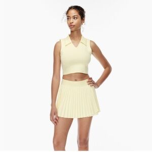 Aritizia Yellow Pleated Tennis Golf Mini Skirt - size small